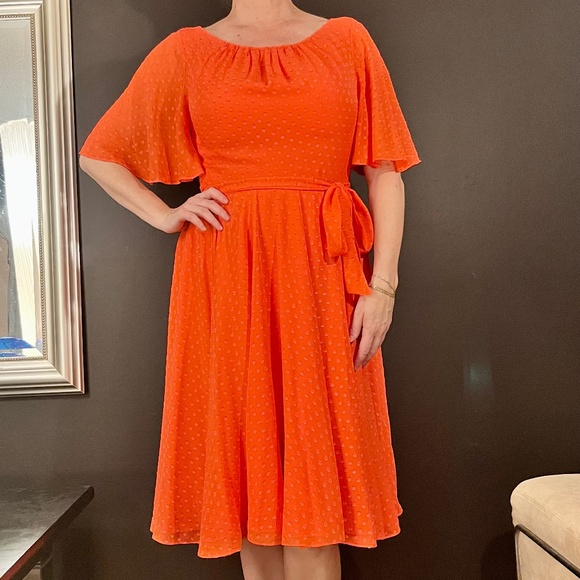 Kate Spade, SMALL, watermelon pink polkadot dress - Picture 1 of 15